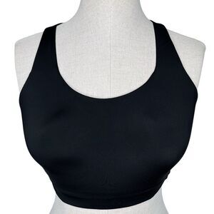 Athleta Advance Sports Bra sz 34D * Black Wireless Racerback Cardio Running Gym